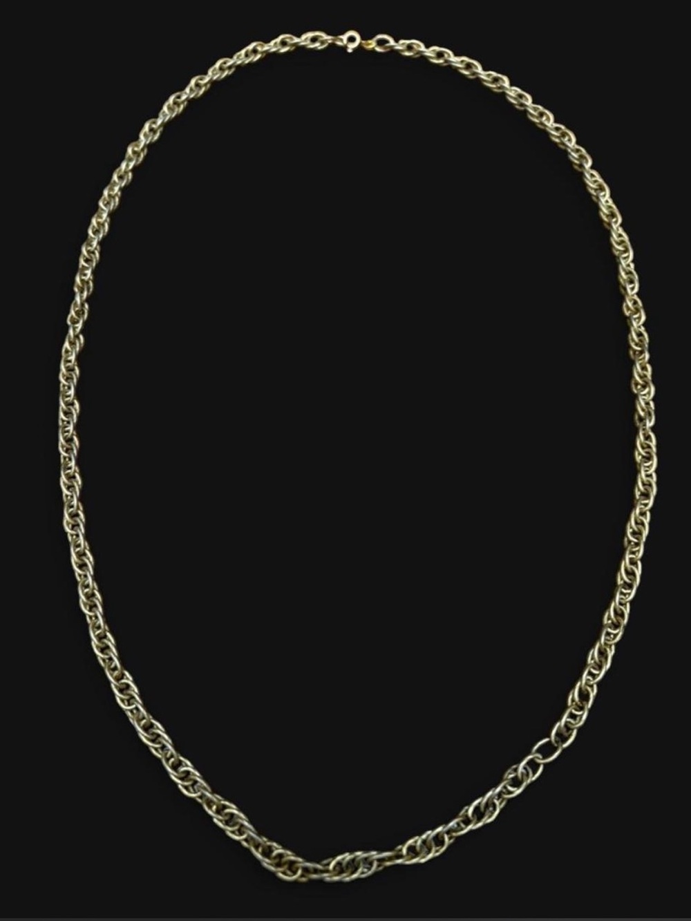 Vintage gold twisted chain necklace, 25”